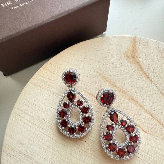 Emberglow Garnet Drop Earrings