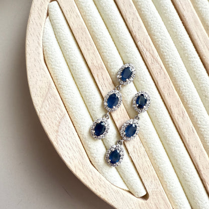 Trinity Glow Natural Sapphire Earrings