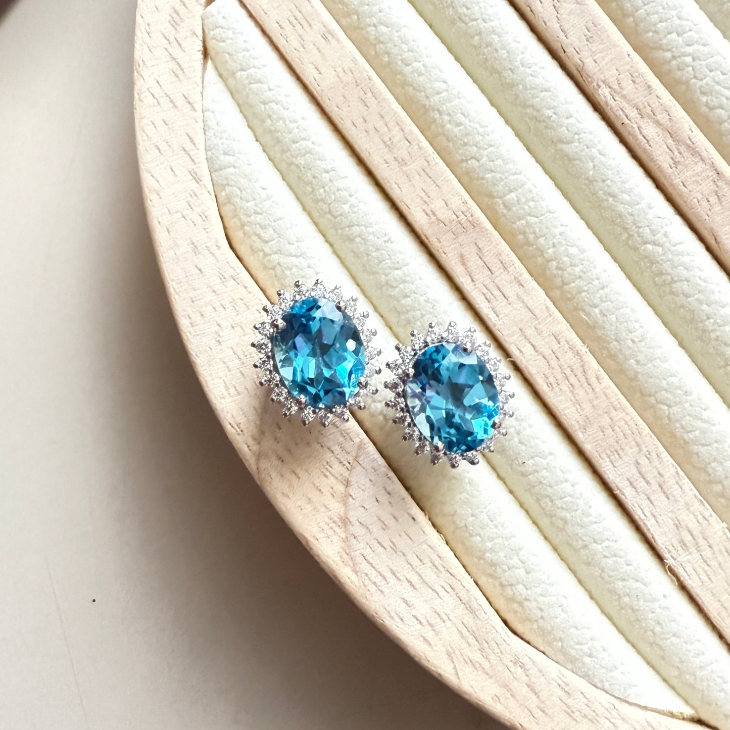 Sunlight Swiss Blue Topaz Solos Studs