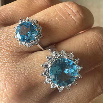 Snowa Swiss Blue Topaz Silver Ring