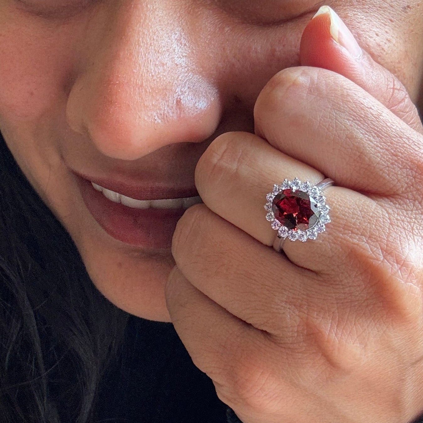 Orb of Glory Natural Garnet Ring