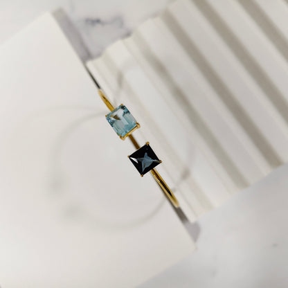 Sky Blue Topaz and London Blue Topaz Bracelet Cuff