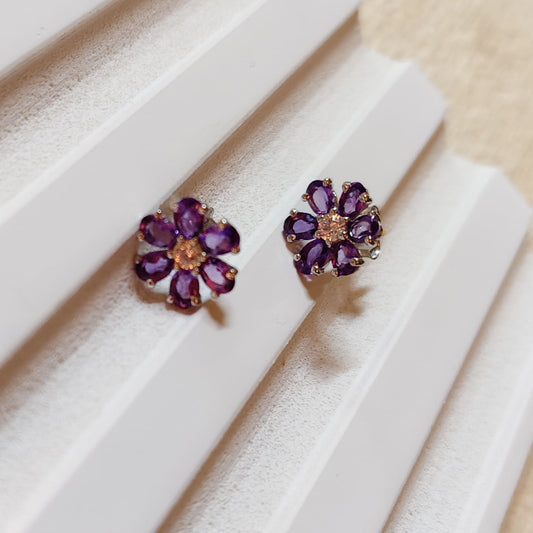 Bloom Amethyst Studs