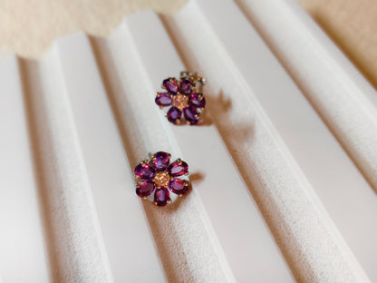 Bloom Amethyst Studs