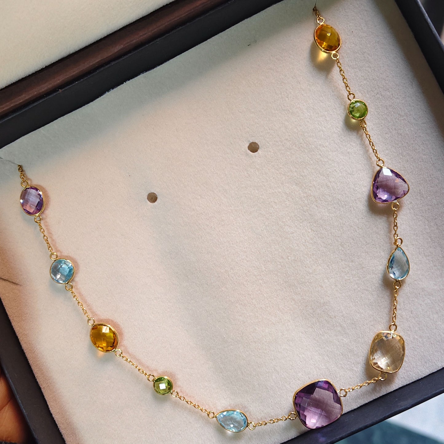 GemMedley Natural Gemstones Chain with Gold Vermeil