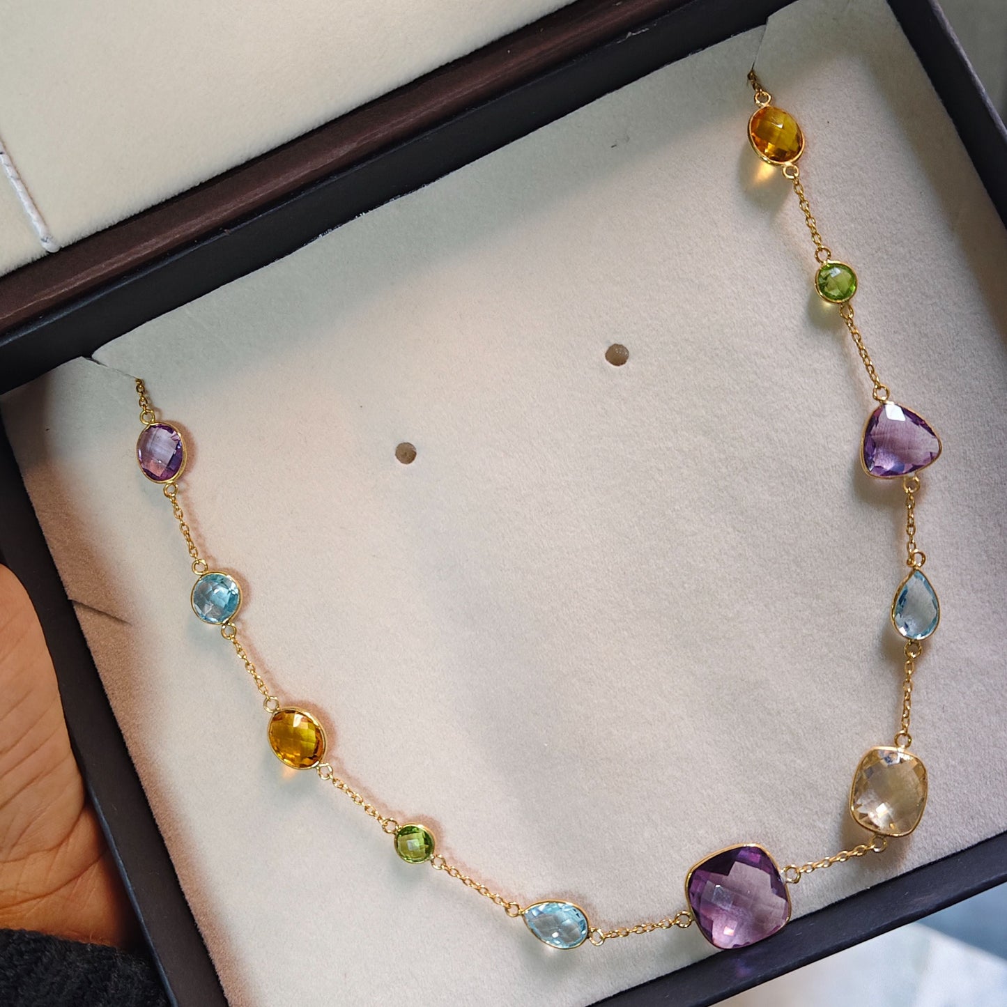 GemMedley Natural Gemstones Chain with Gold Vermeil