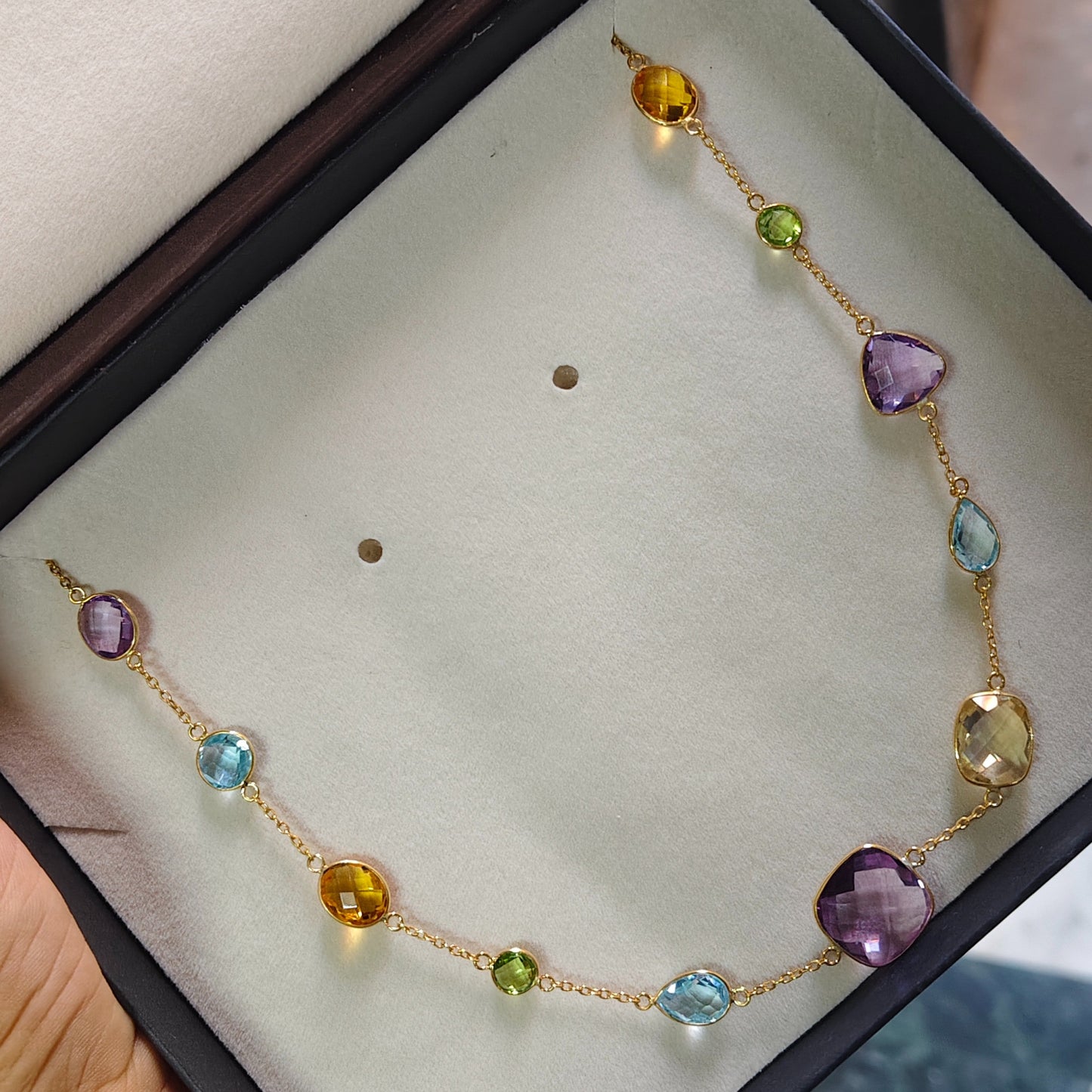 GemMedley Natural Gemstones Chain with Gold Vermeil