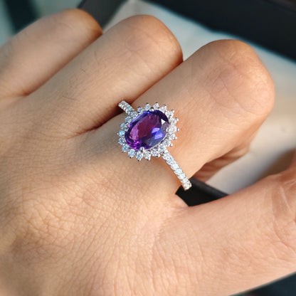 Petite Bloom Natural Amethyst Ring