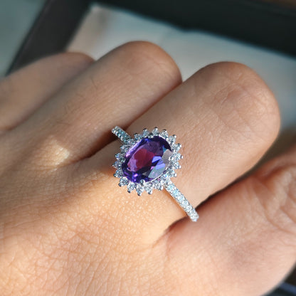 Petite Bloom Natural Amethyst Ring