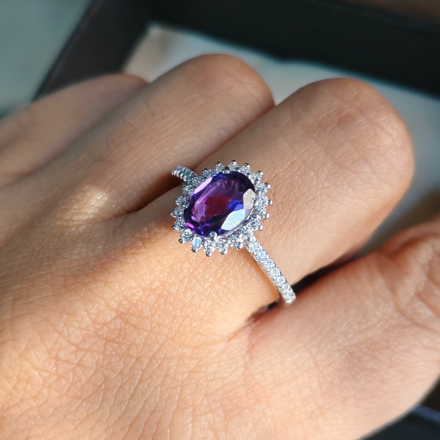 Petite Bloom Natural Amethyst Ring