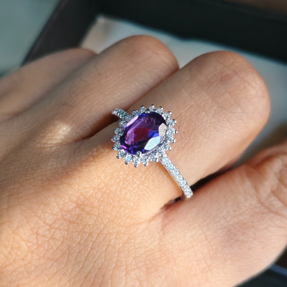 Petite Bloom Natural Amethyst Ring