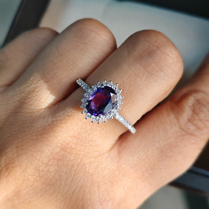 Petite Bloom Natural Amethyst Ring