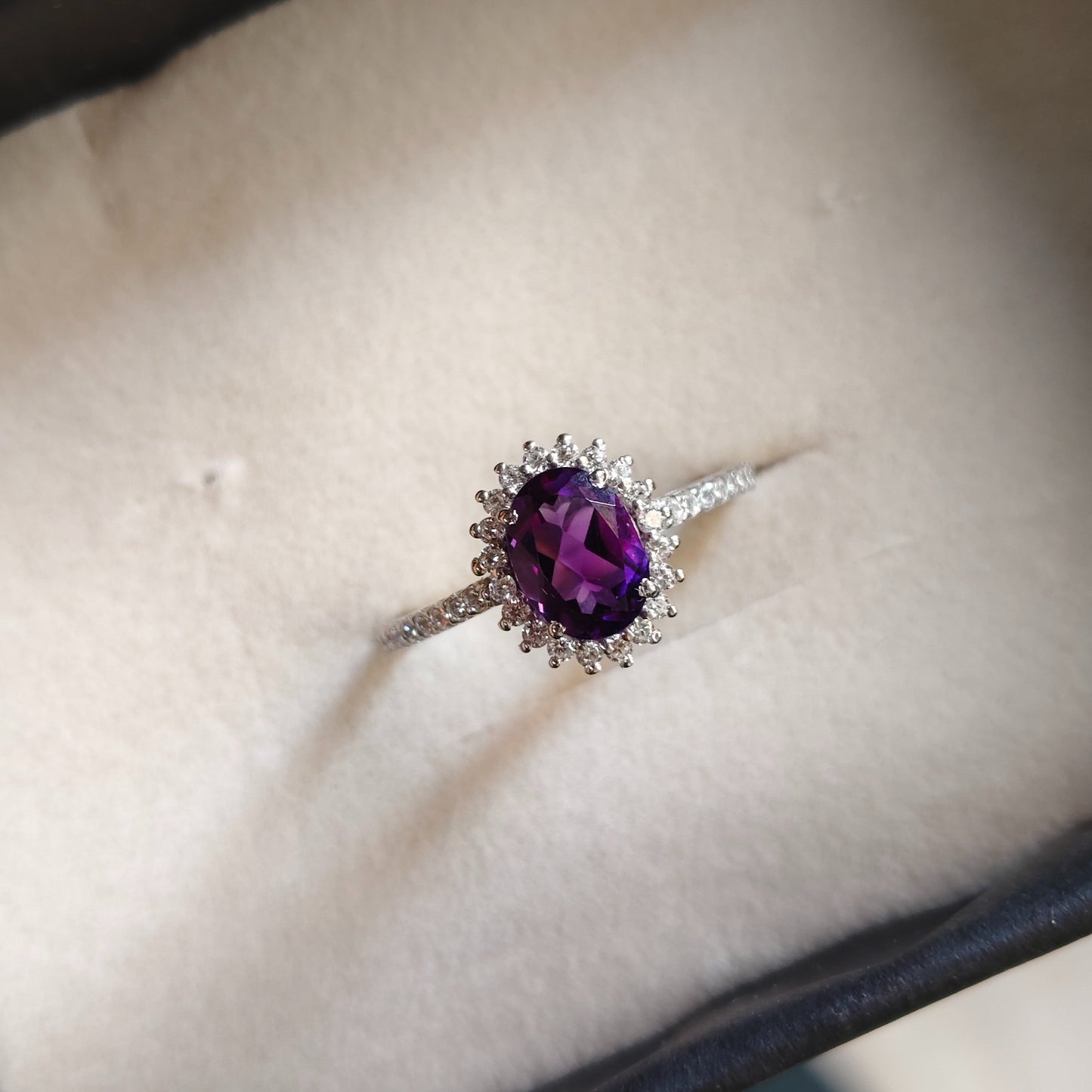 Petite Bloom Natural Amethyst Ring
