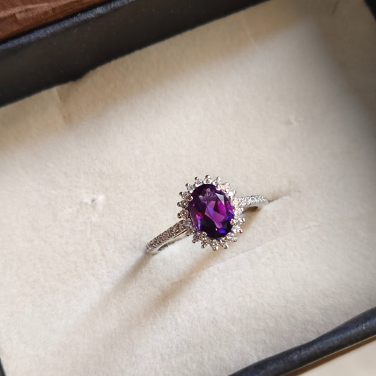 Petite Bloom Natural Amethyst Ring
