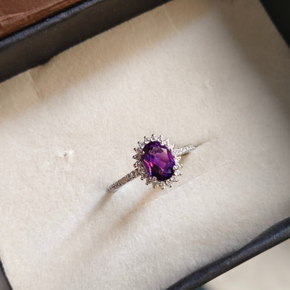 Petite Bloom Natural Amethyst Ring