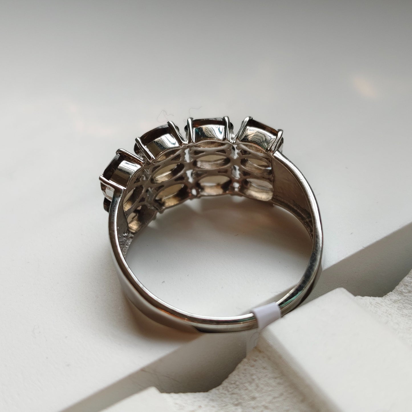 Clustered Smoky Quartz Nest Ring