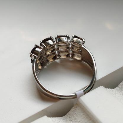 Clustered Smoky Quartz Nest Ring