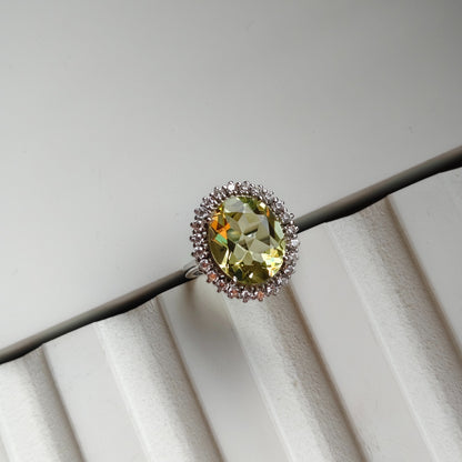 Oval Lemon Quartz Statement Ring