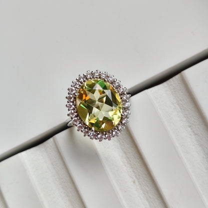 Oval Lemon Quartz Statement Ring