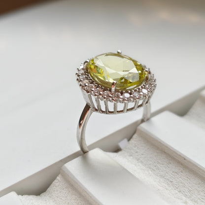 Oval Lemon Quartz Statement Ring