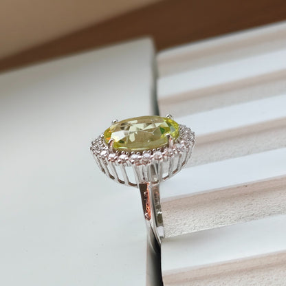 Oval Lemon Quartz Statement Ring