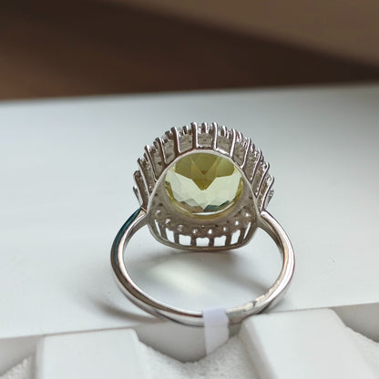 Oval Lemon Quartz Statement Ring