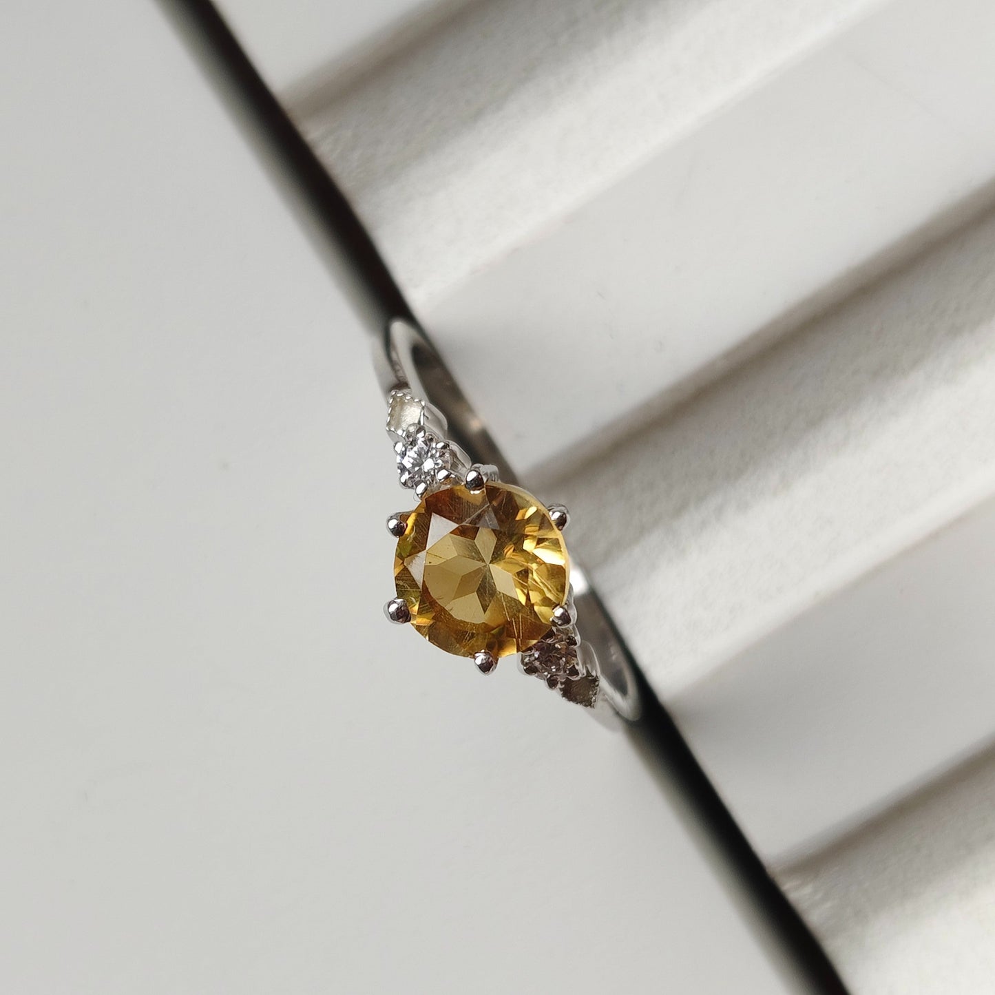 Drop of Love Citrine Silver Ring