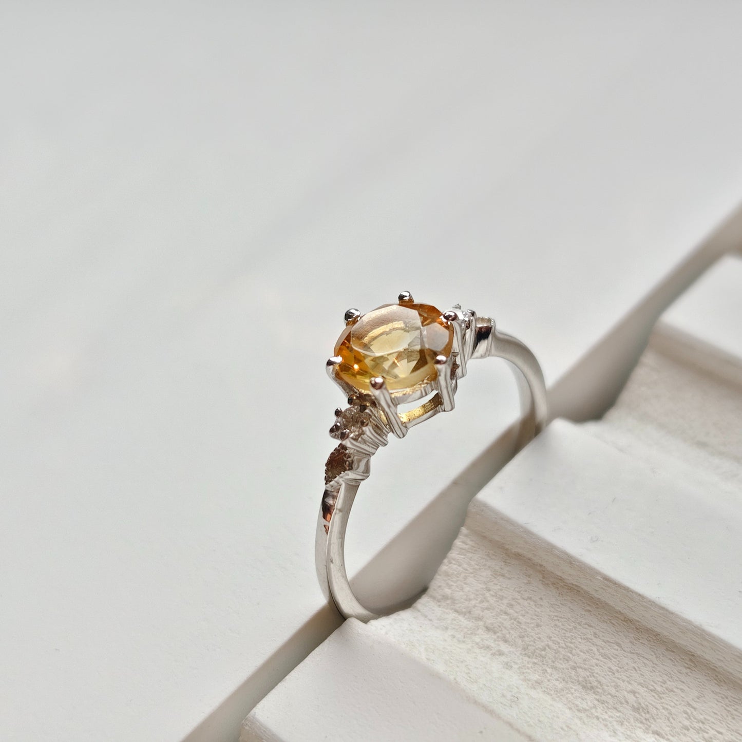 Drop of Love Citrine Silver Ring