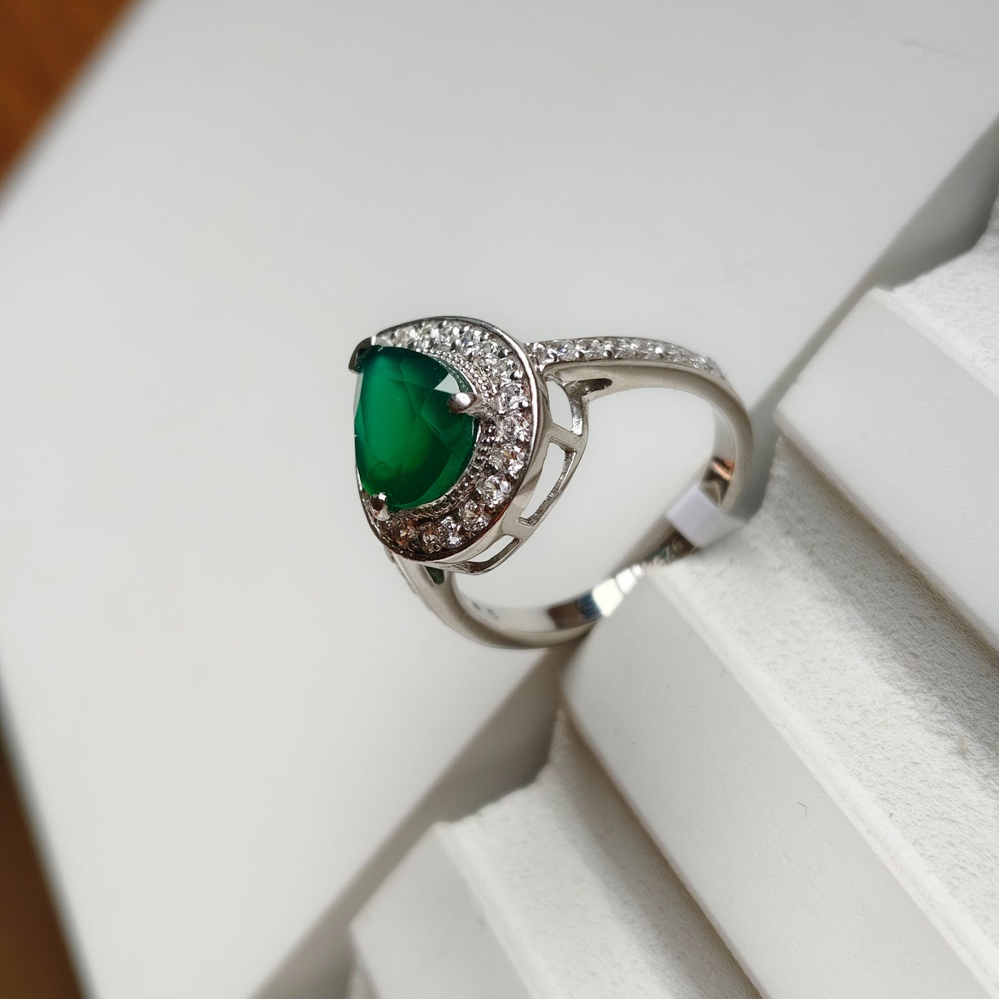 Pear of Joy Green Onyx Ring