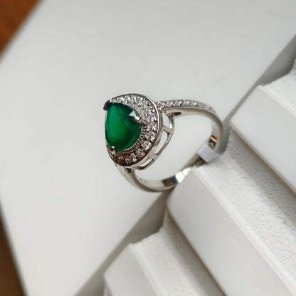 Pear of Joy Green Onyx Ring