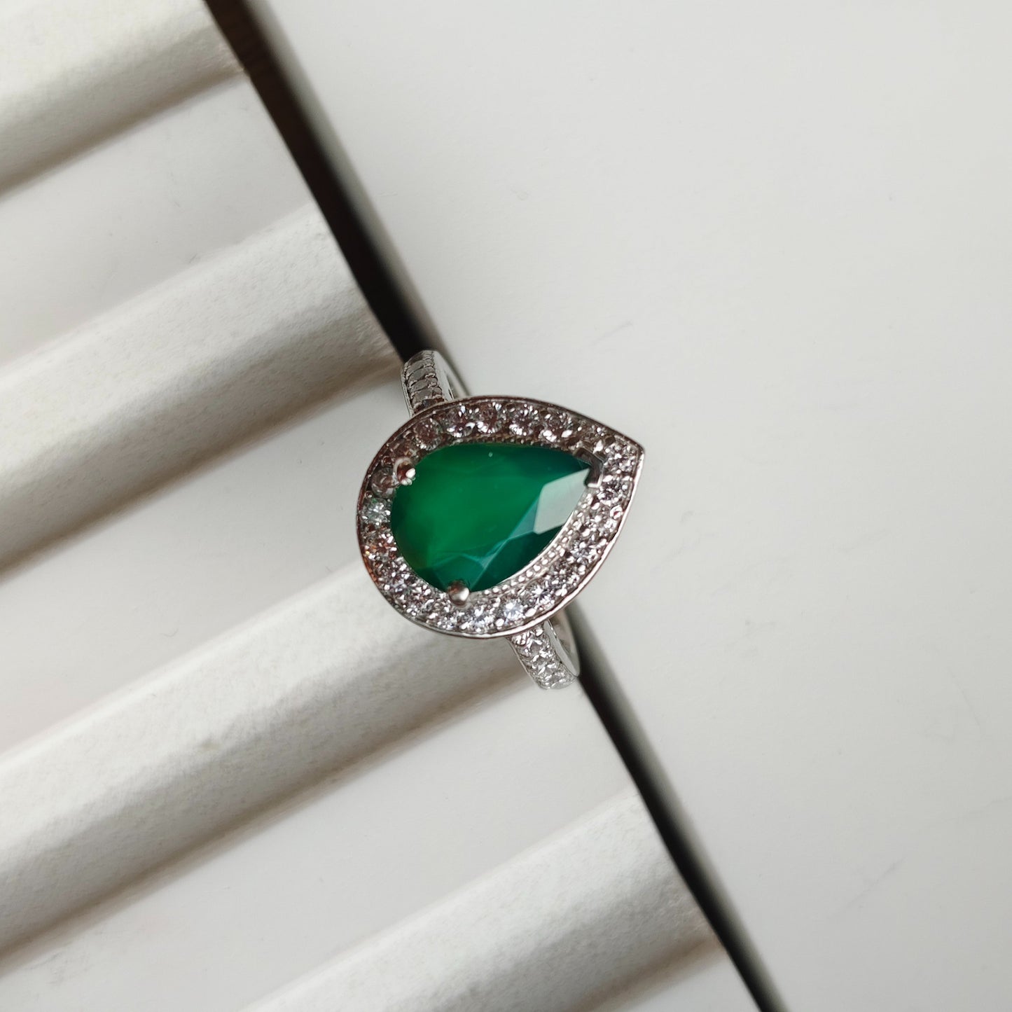 Pear of Joy Green Onyx Ring