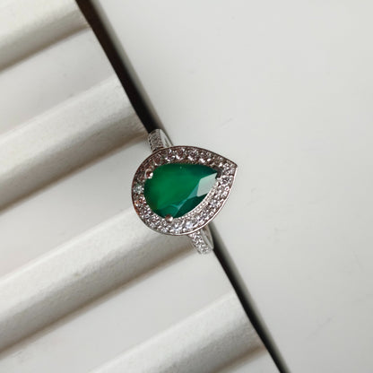 Pear of Joy Green Onyx Ring
