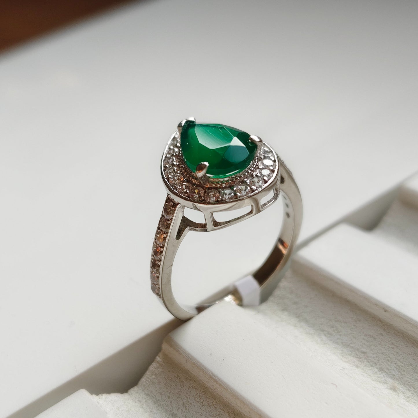 Pear of Joy Green Onyx Ring