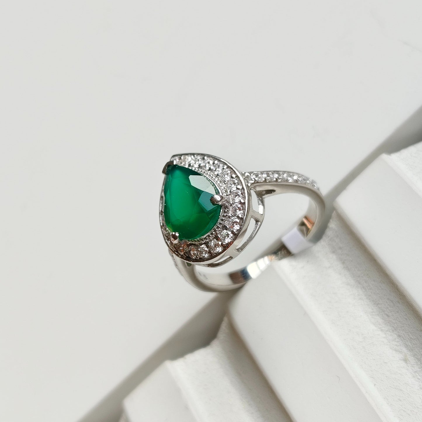 Pear of Joy Green Onyx Ring