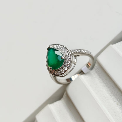 Pear of Joy Green Onyx Ring