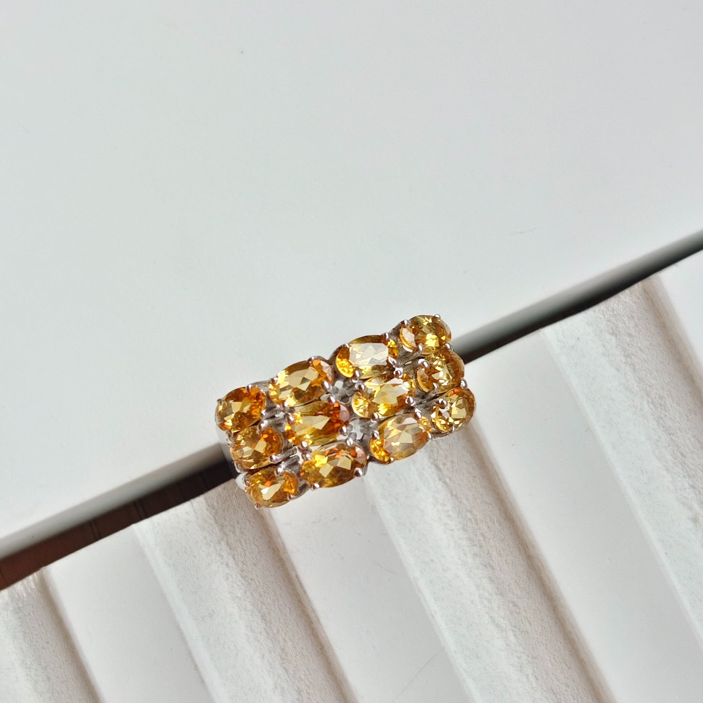 Clustered Citrine Nest Ring