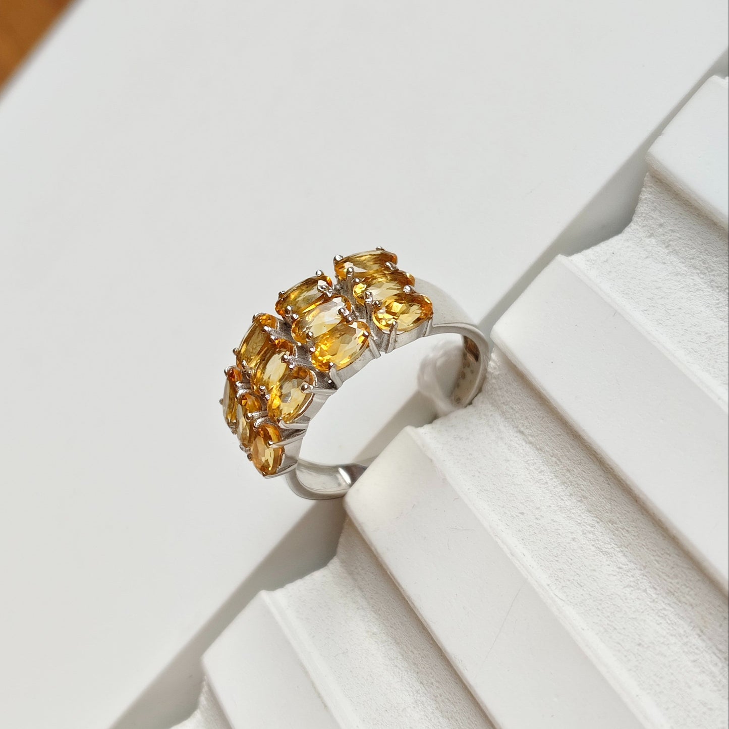 Clustered Citrine Nest Ring