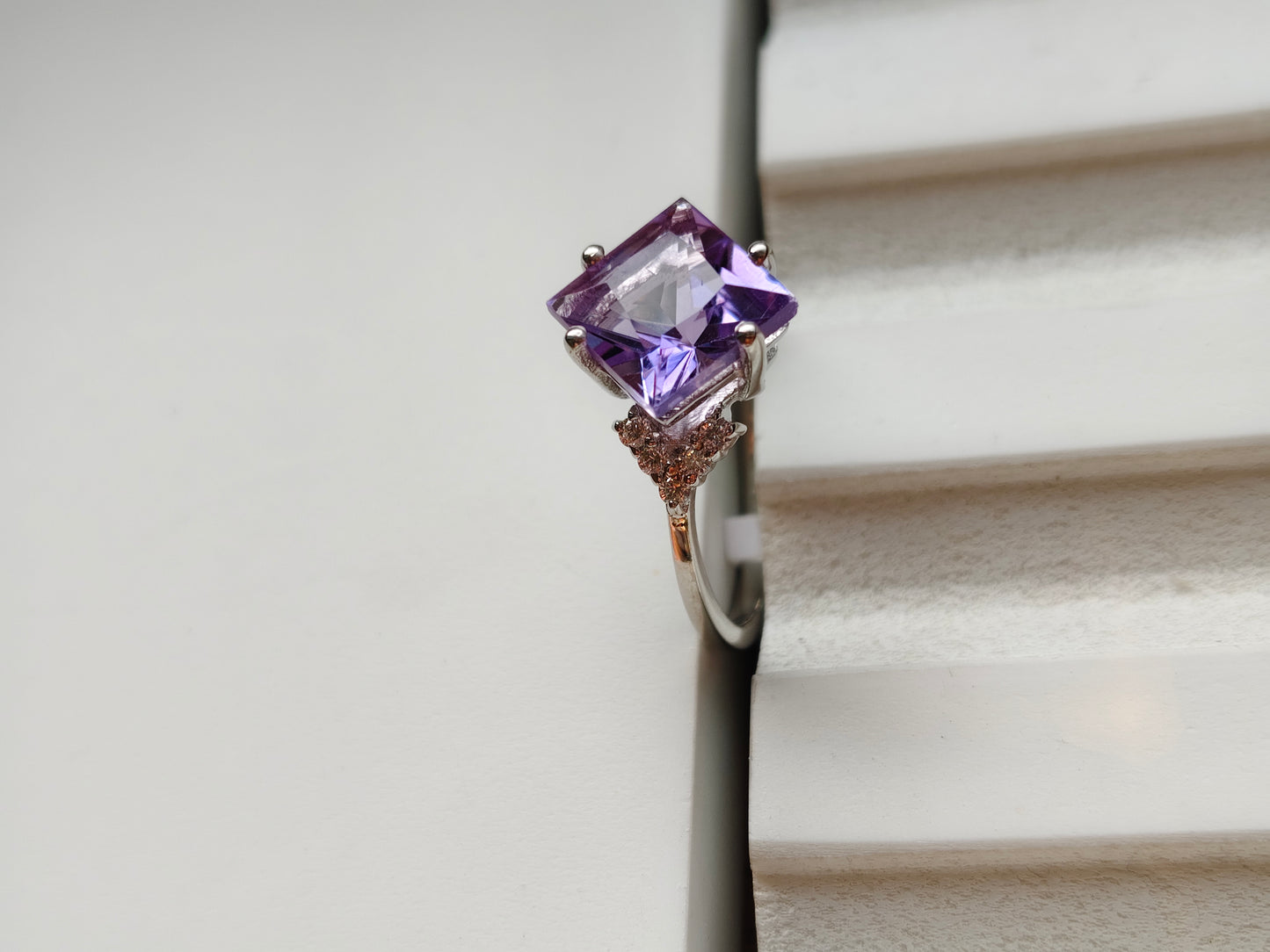 Purplette Square Amethyst Silver Ring