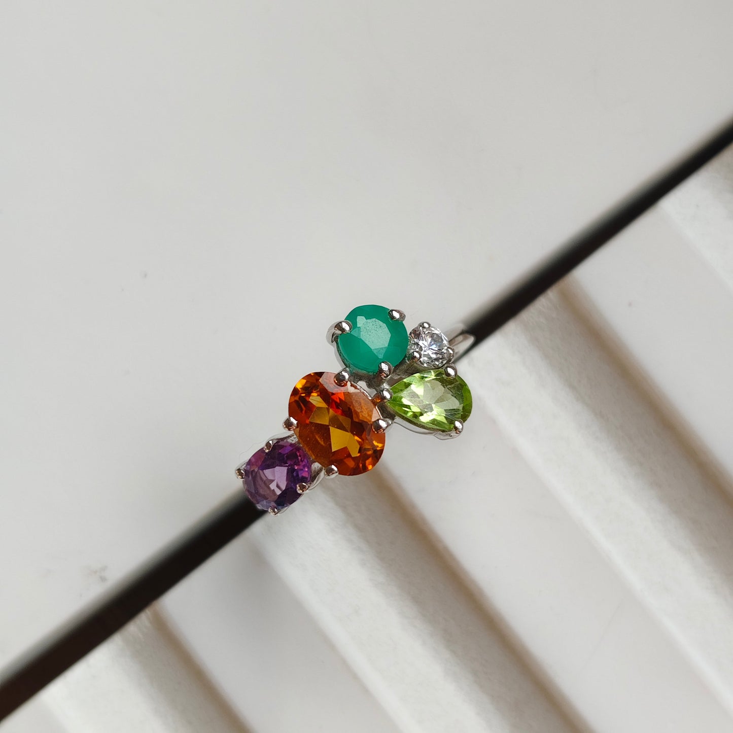 Citrine Crush Natural Gemstone Silver Ring