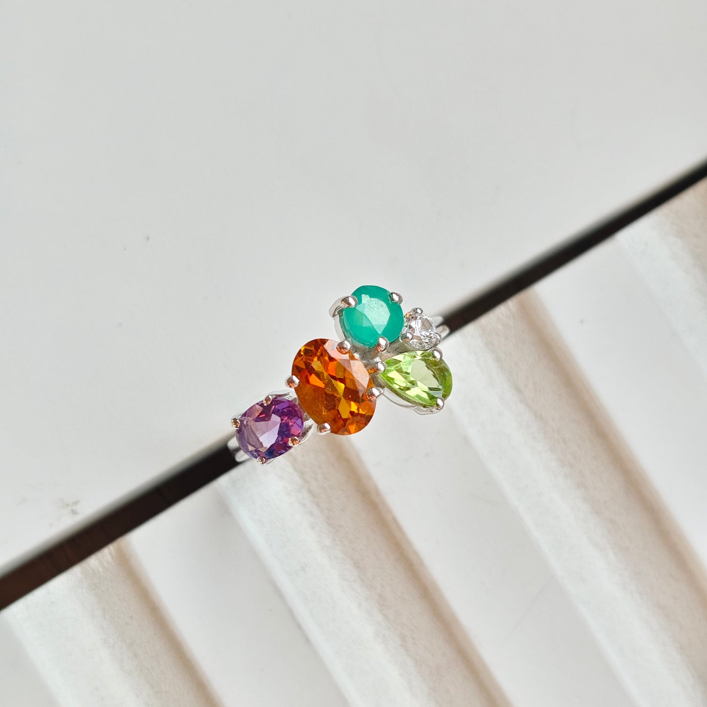 Citrine Crush Natural Gemstone Silver Ring