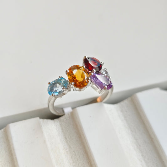 Citrine Crush Natural Gemstone Silver Ring