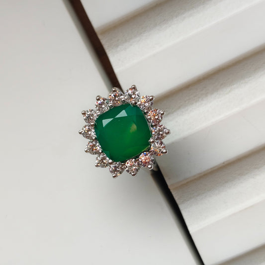 Bloom Royale Green Onyx Statement Ring