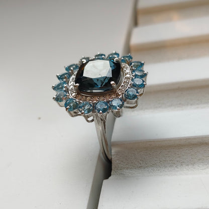 Bloom Royale Blue Topaz Statement Ring