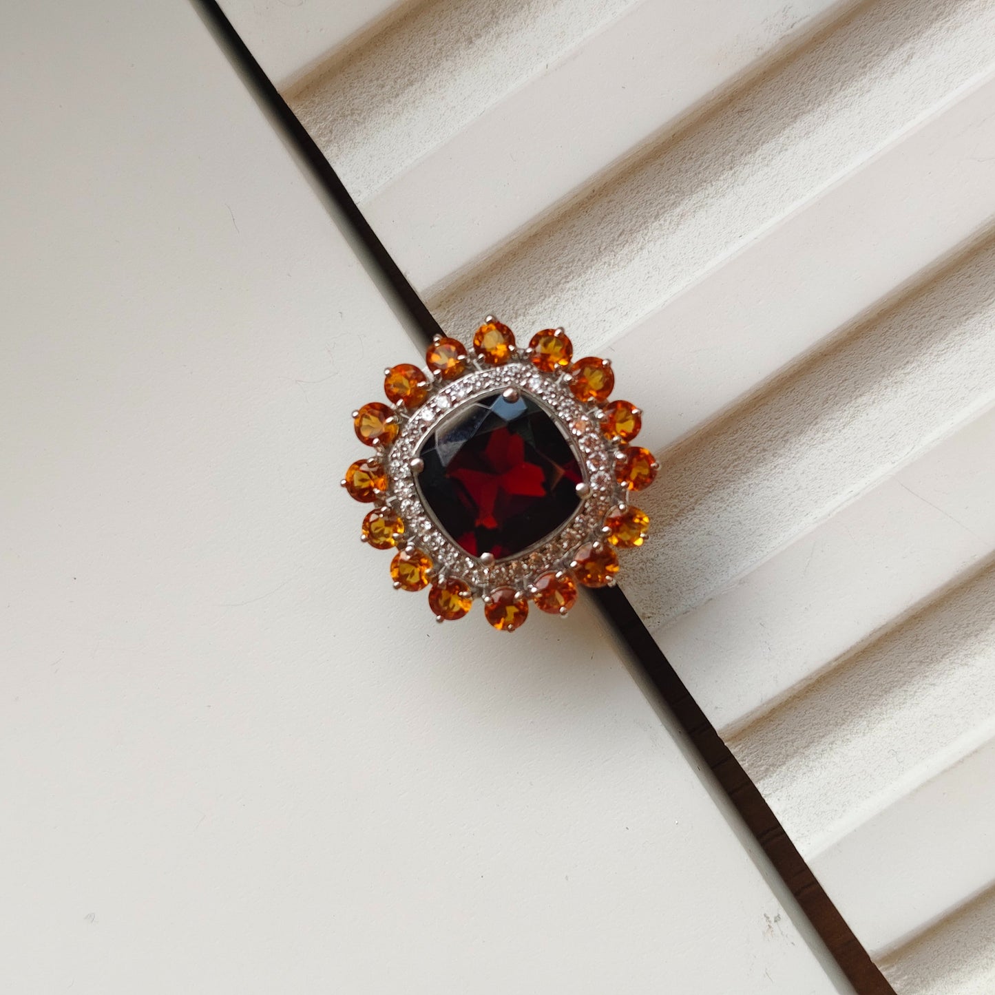 Bloom Royale Garnet Statement Ring
