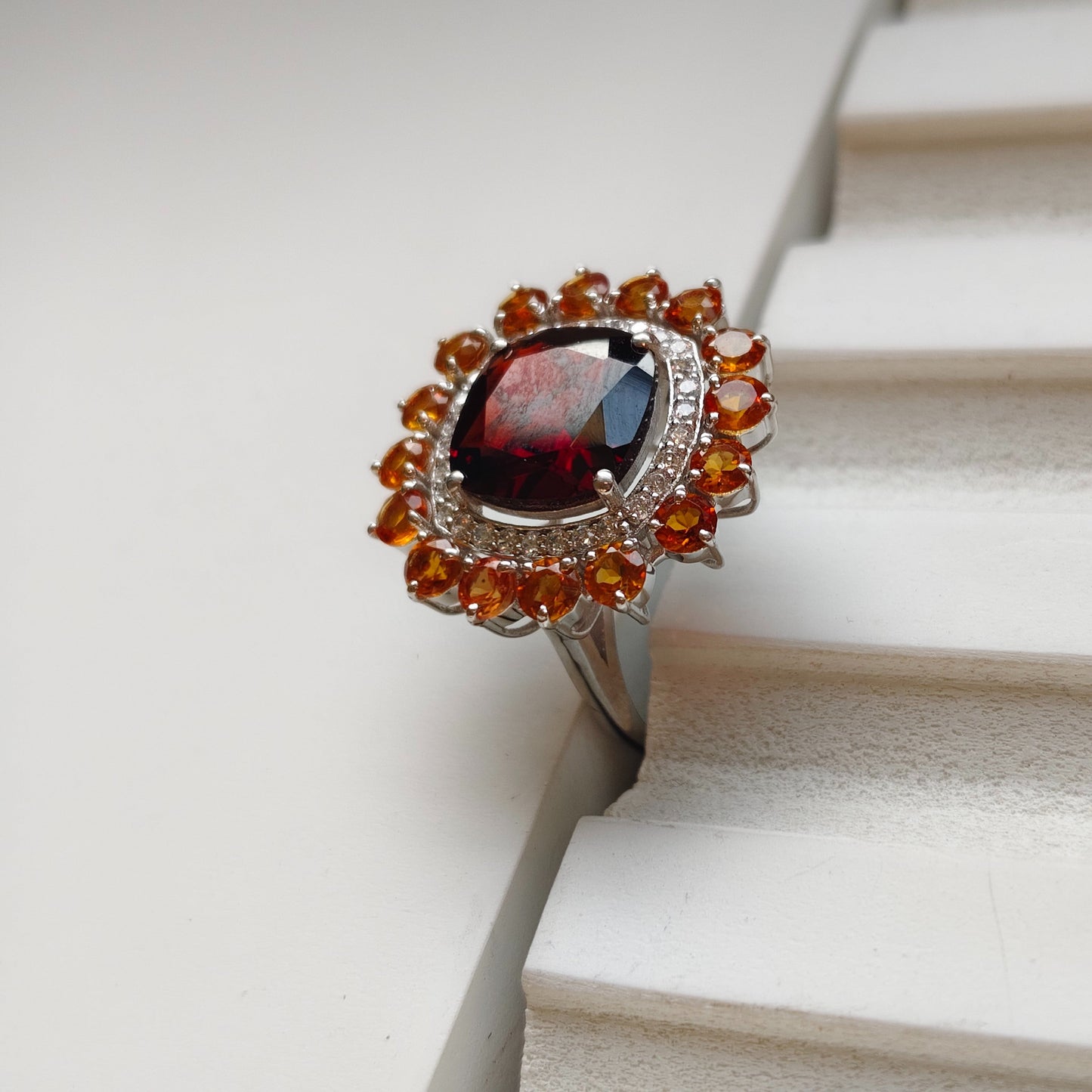 Bloom Royale Garnet Statement Ring