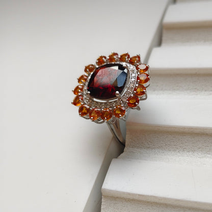 Bloom Royale Garnet Statement Ring