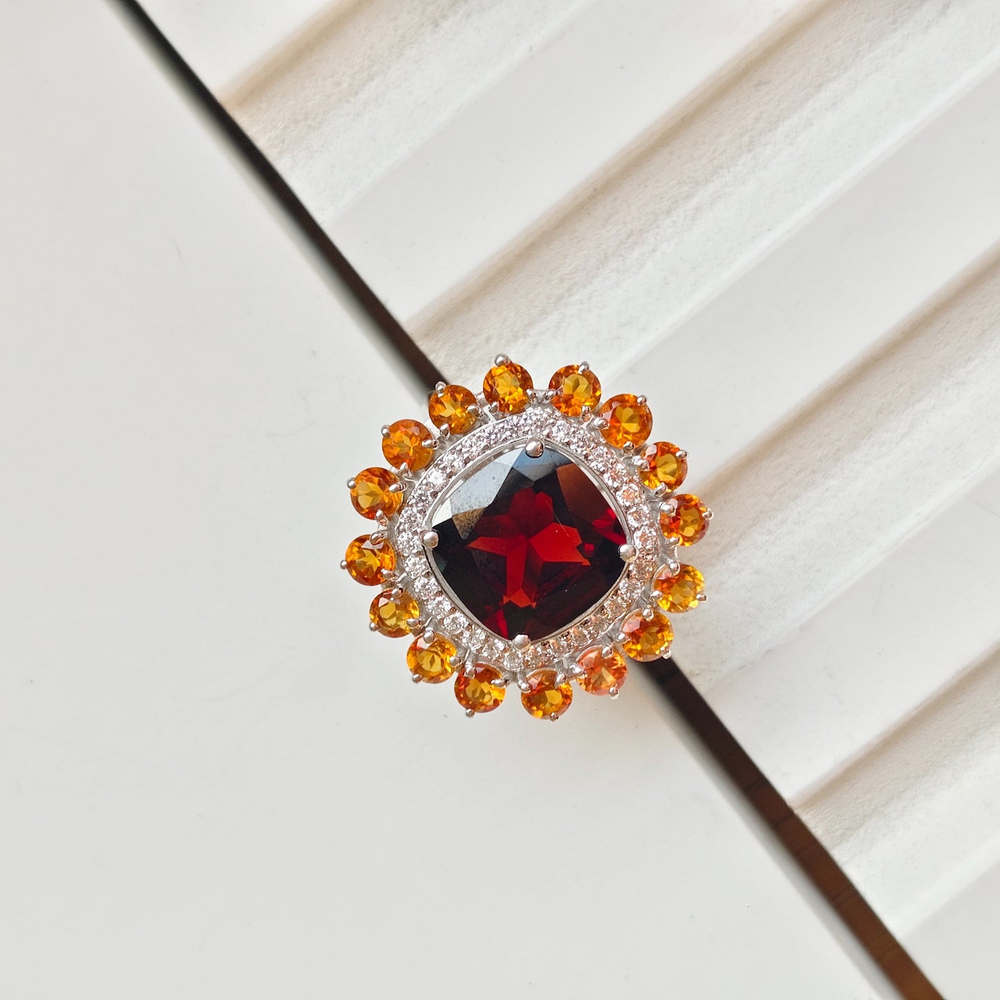 Bloom Royale Garnet Statement Ring