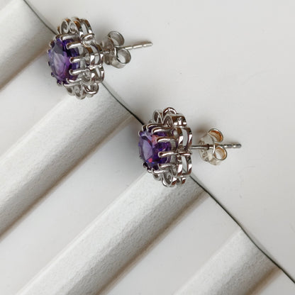 Cleo Blossom Natural Amethyst studs
