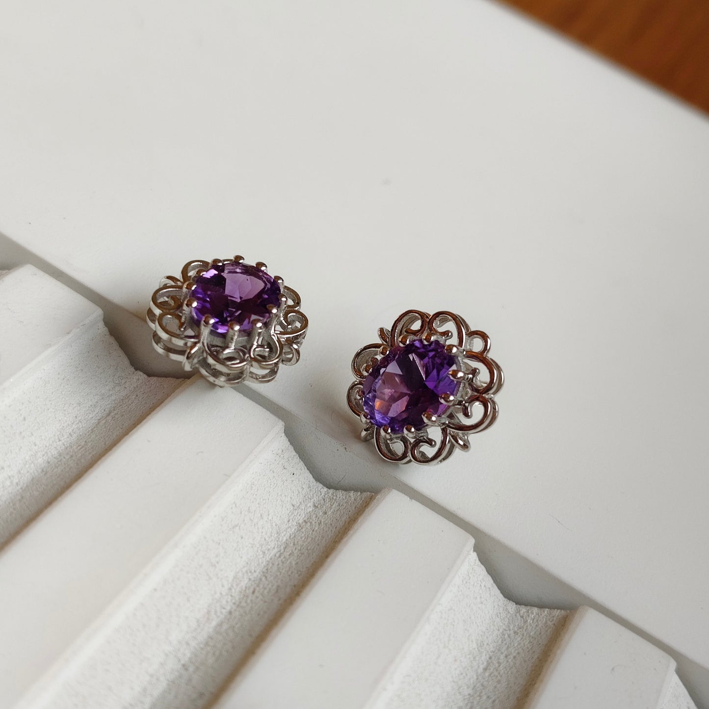 Cleo Blossom Natural Amethyst studs
