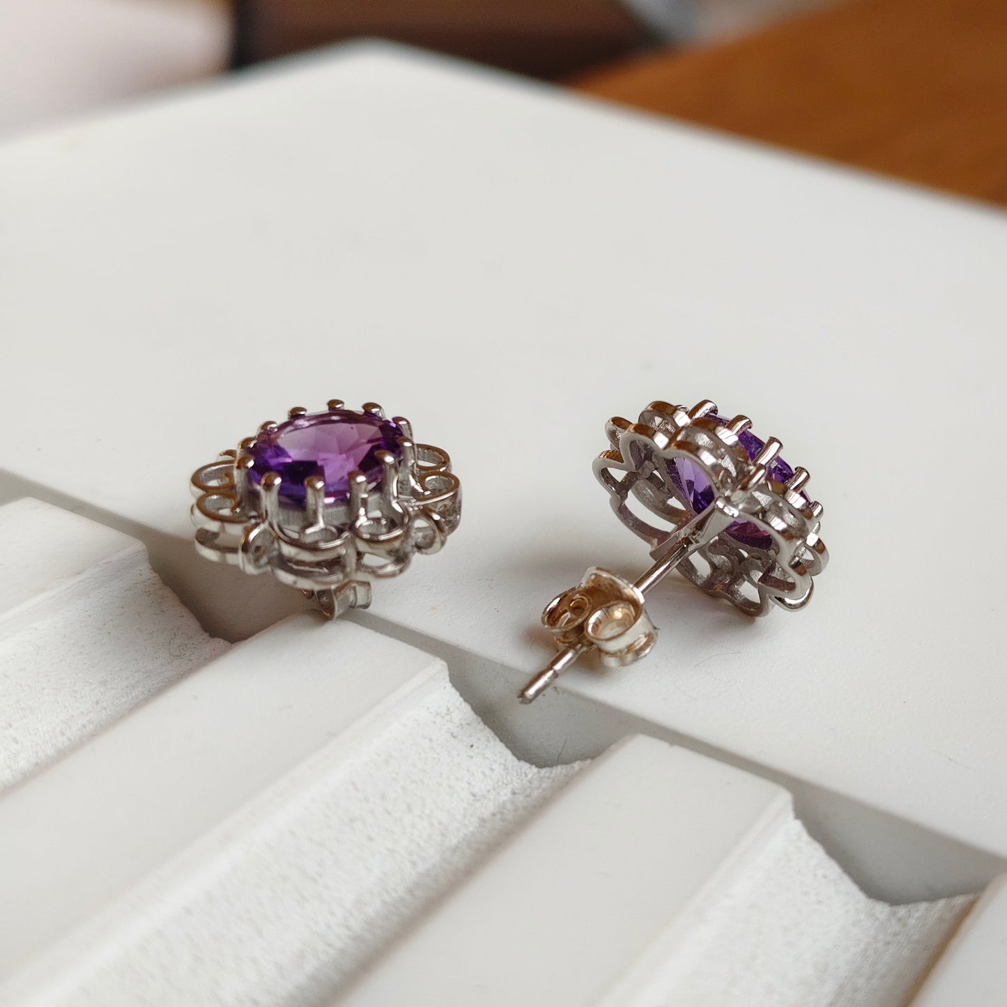 Cleo Blossom Natural Amethyst studs